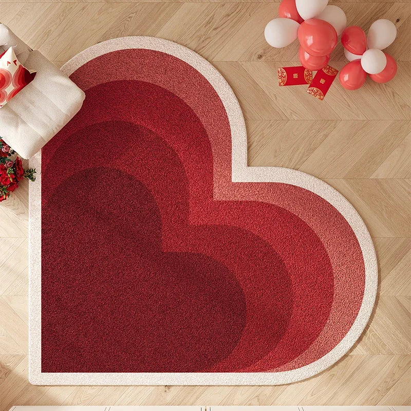 Cute Pink Heart-Shaped Rug