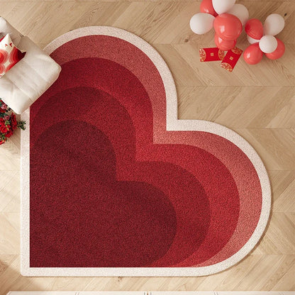 Cute Pink Heart-Shaped Rug
