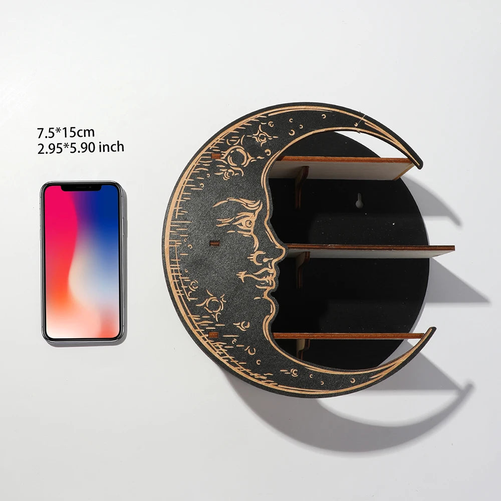 Crystal Wooden Moon Shelf