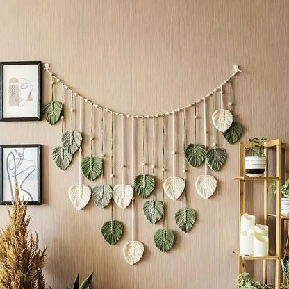 Boho Macrame Leaf Tapestry