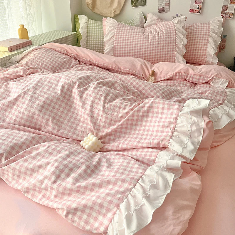 Korean Princess Lace Bedding Set