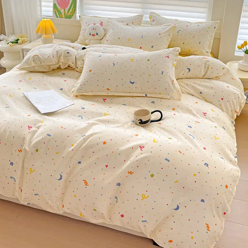 Pastel Rainbow Dots Bedding Set