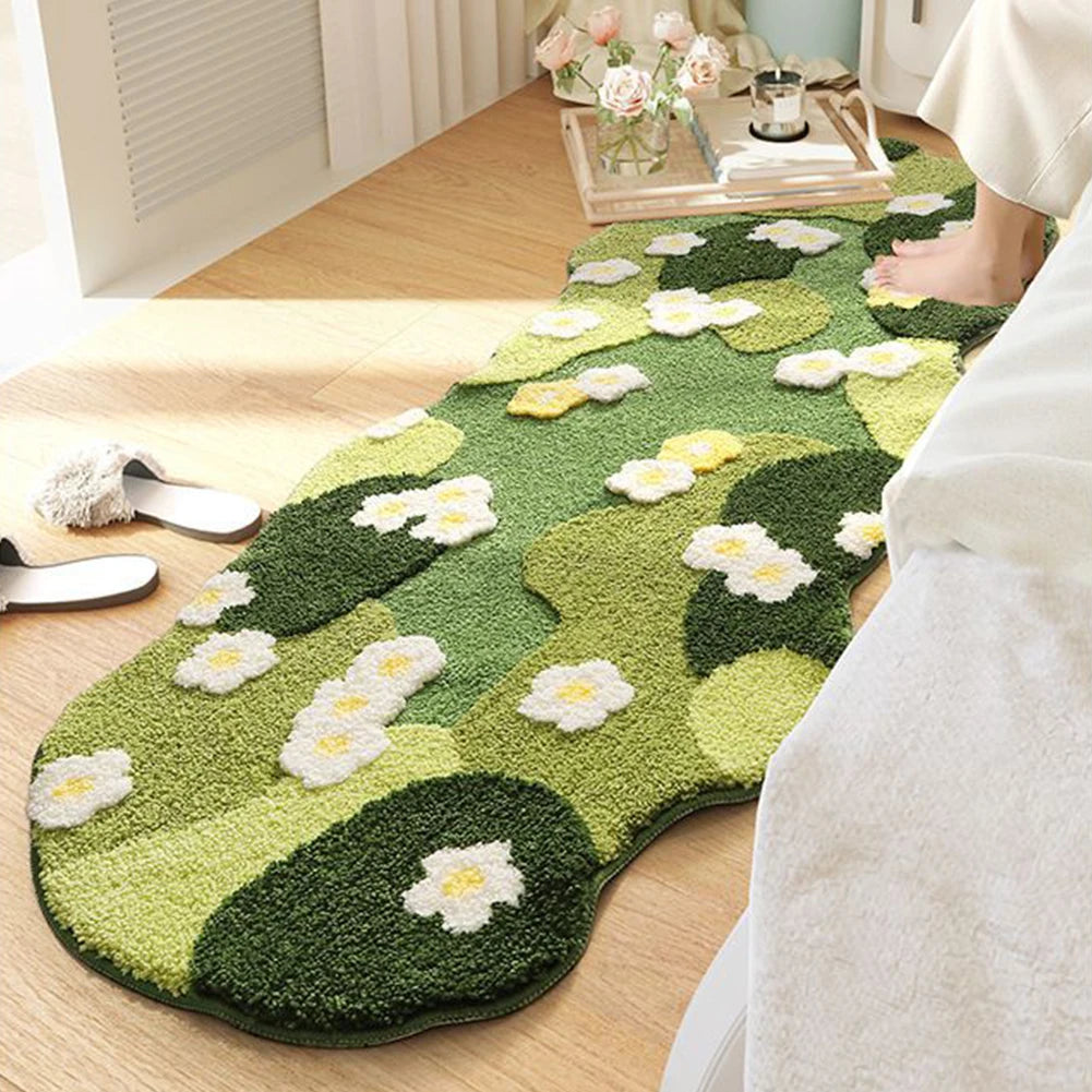 Fluffy Green Moss Rug