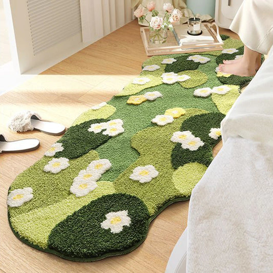 Fluffy Green Moss Rug