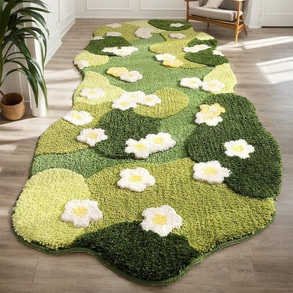 Fluffy Green Moss Rug
