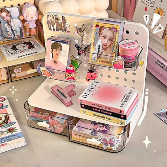Kawaii Desktop Peg Board Storage Box