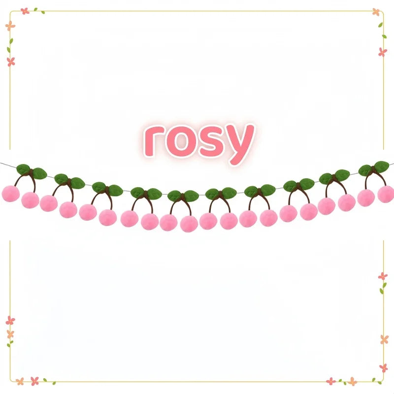 Cherry Felt String Ornament