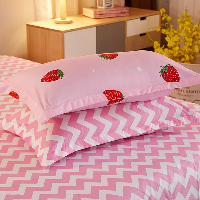 Pink Strawberry Duvet Bedding Set
