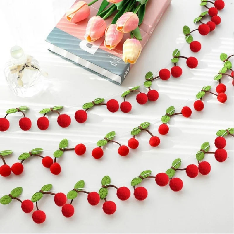 Cherry Felt String Ornament