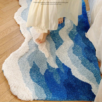 Blue Sea Wave Rug