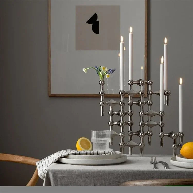 Metal Molecular Structure Candle Holder