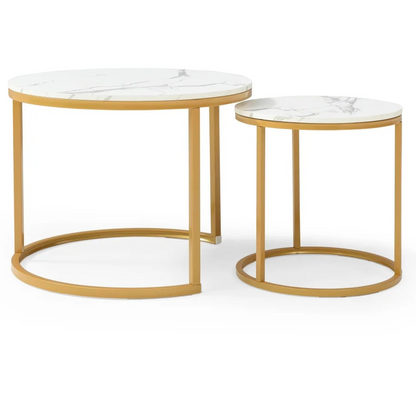 2-in-1 Marble Textured Coffee Table