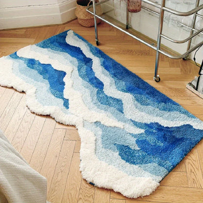 Blue Sea Wave Rug