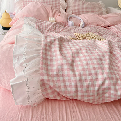 Korean Princess Lace Bedding Set