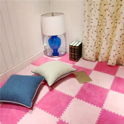Pink Plush Puzzle Foam Mat