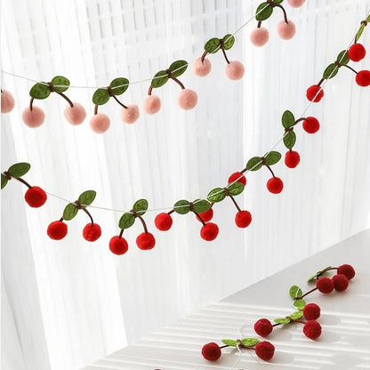 Cherry Felt String Ornament