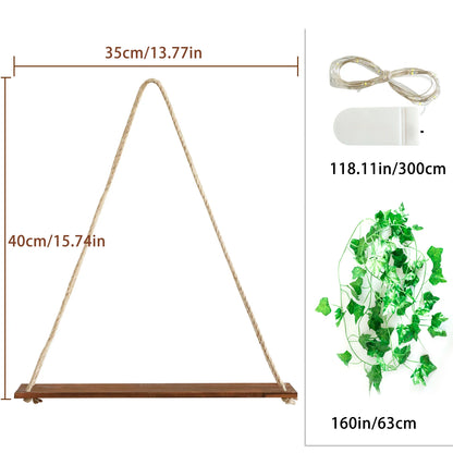 Artificial Ivy Led-Strip Floating Wall Shelf