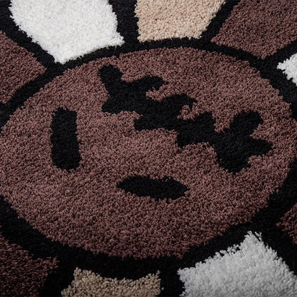 Smiley Face Tufted Flower Rug
