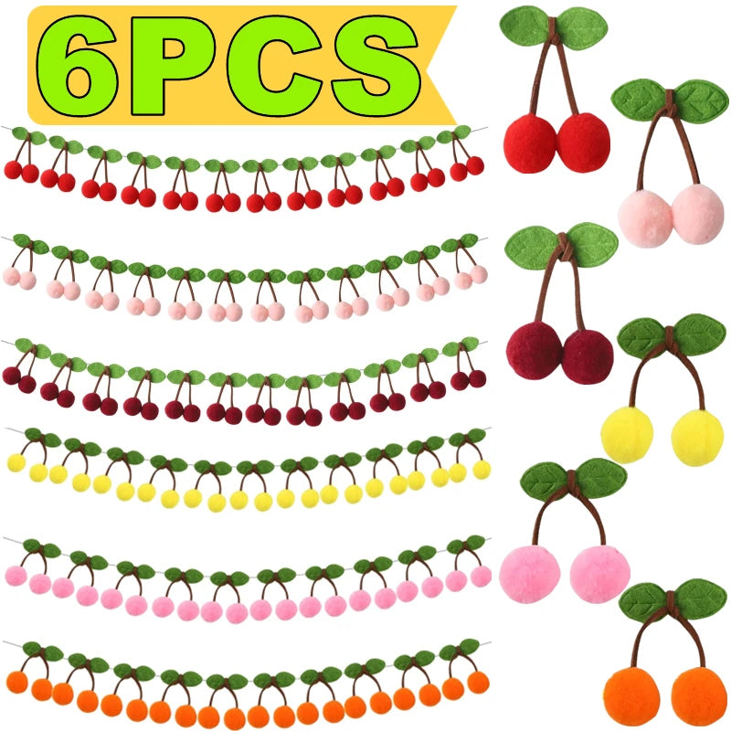 Cherry Felt String Ornament