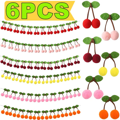 Cherry Felt String Ornament