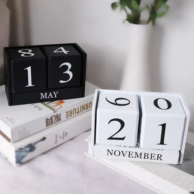 Vintage Desktop Wooden Letters Calendar